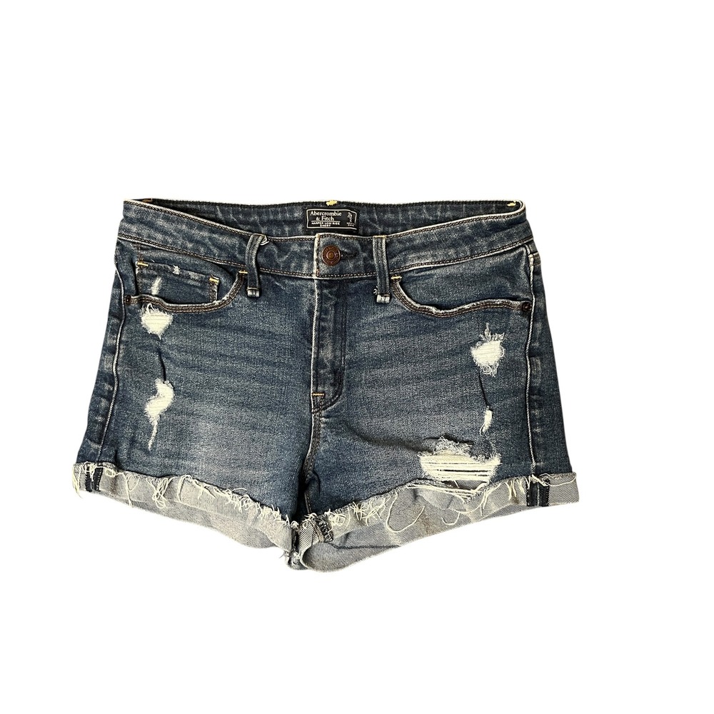 Abercrombie & Fitch Harper Low Rise‎ Denim Shorts Distressed Womens Size 26